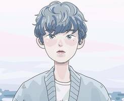 清新自然的手绘风格的情侣男女生头像图片