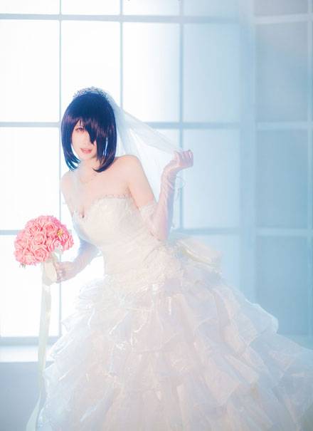 《约会大作战》时崎狂三婚纱COS（3）