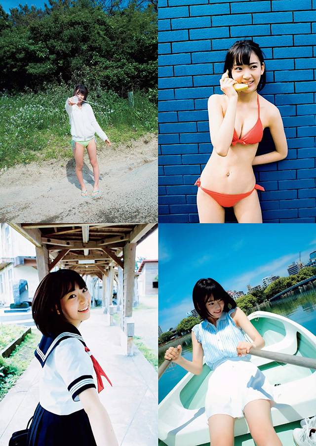 AKB48新“神七”宫脇咲良鹿儿岛福冈制服水着写真连连看[17P]