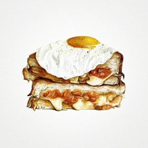 插画师sara的美食甜点彩铅绘画图片