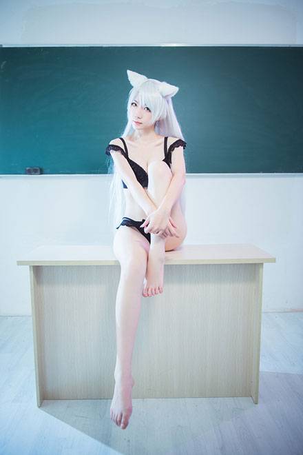 《物语系列》羽川翼黑色内衣COS（8）