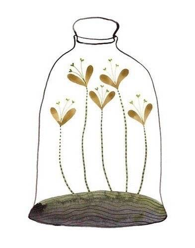 玻璃瓶子插画图片