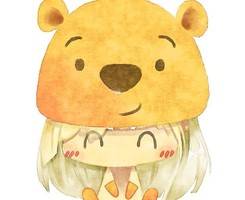 戴着各种萌动物帽子的插画女生微信头像图片