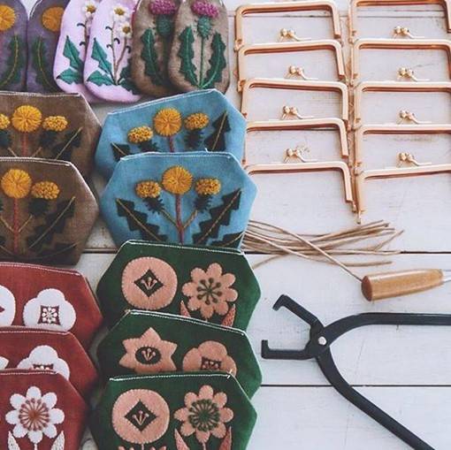 刺绣艺术家YUMIKOHIGUCHI的小清新风格花草刺绣