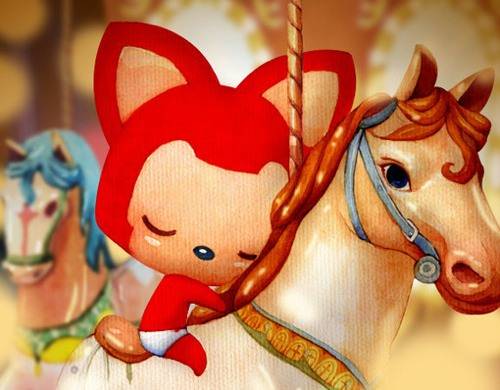 唯美阿狸小清新插画