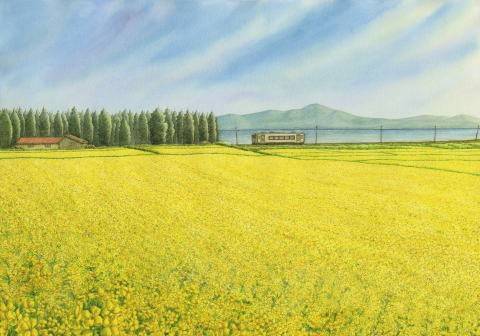 插画师松本忠的电车风光插画