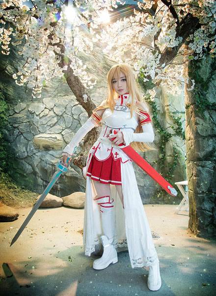 螺旋猫Tomia亚丝娜白丝制服Cos（12）