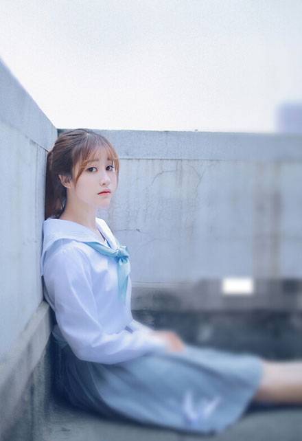 甜美JK少女天台清新写真（1）