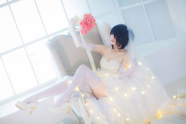 《约会大作战》时崎狂三婚纱COS（8）