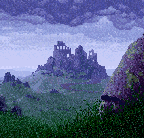 下雨的唯美动漫场景GIT动态图片