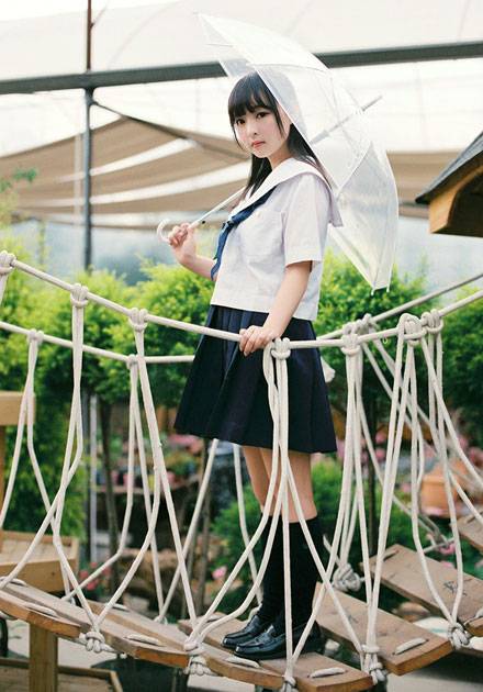 大眼清纯少女日系制服写真（13）
