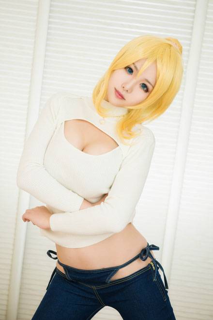 绚濑绘里开胸毛衣同人COS（）