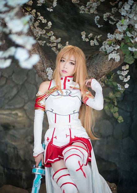 螺旋猫Tomia亚丝娜白丝制服Cos（10）