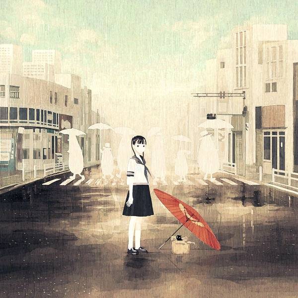 纯（Jun）插画作品图包分享：制服少女的忧郁[121P]