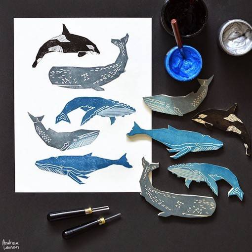 艺术家Andrea Lauren趣味橡皮章版画设计作品