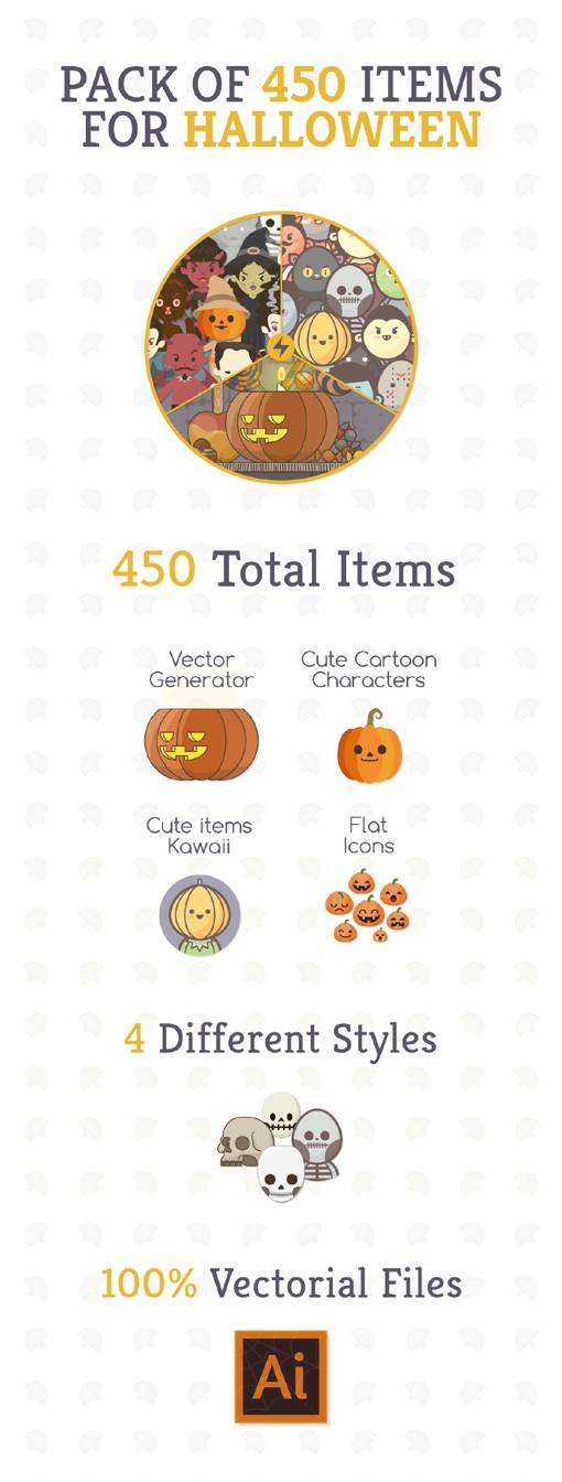 漫画风格的万圣节图标矢量素材