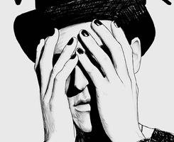 男生捂脸的忧郁头像图片