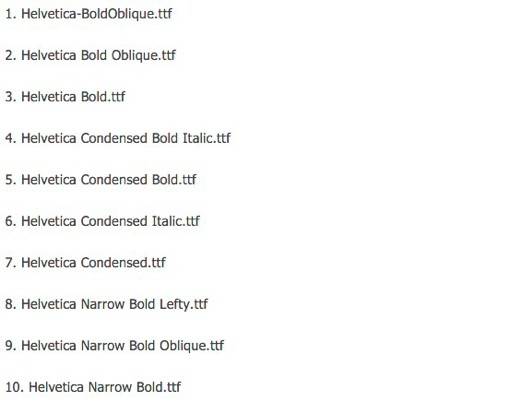 34款最热门的英文字体HELVETICA全套下载