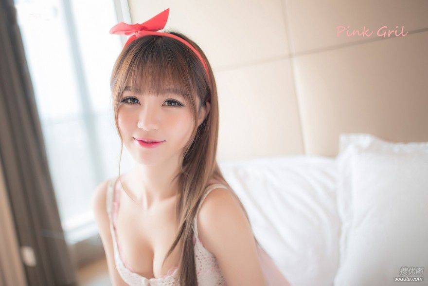 清纯女生-粉红蝴蝶结发箍女生图片第8张图片