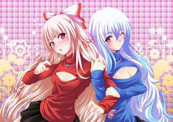 二次元高领开胸毛衣美少女美图三（11）