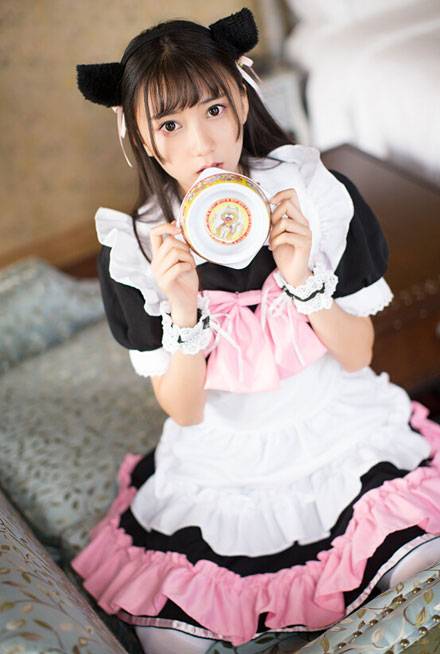 小清新少女室内女仆装写真（9）