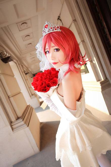 萌妹西木野真姬婚纱COS（2）