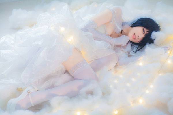 《约会大作战》时崎狂三婚纱COS（5）