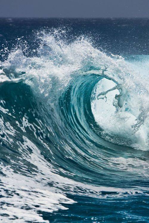 惊涛骇浪之美，漂亮的蓝色海浪唯美图片