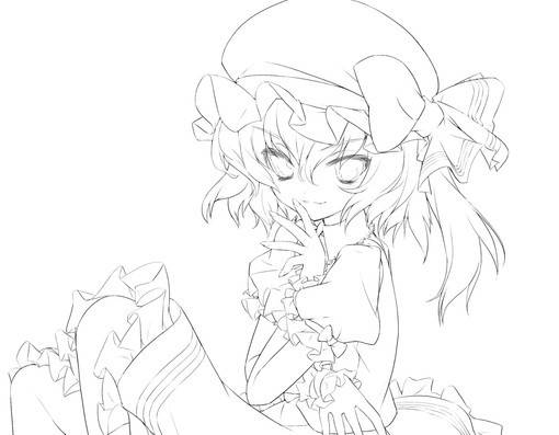 萝莉女生人物插画的线稿素材