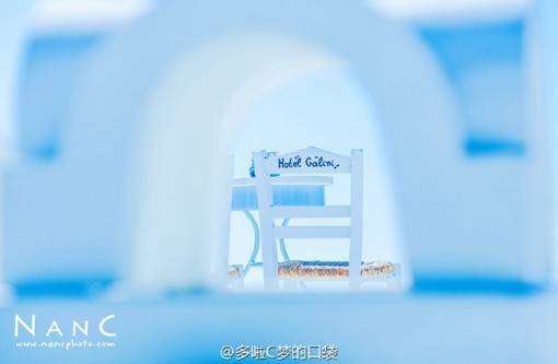 梦幻蓝色海边小镇圣托里尼唯美风光摄影图片