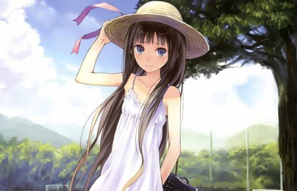 二次元白色连衣裙美少女图赏(9)