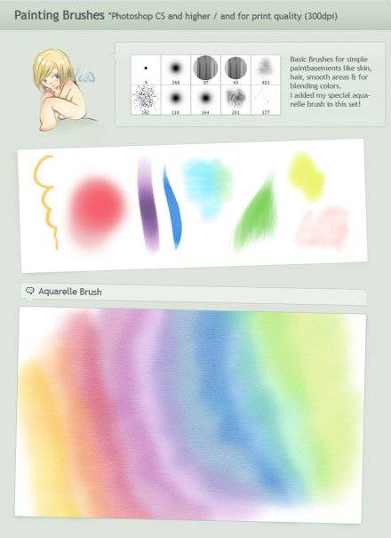 超高品质的高清水彩photoshop笔刷素材