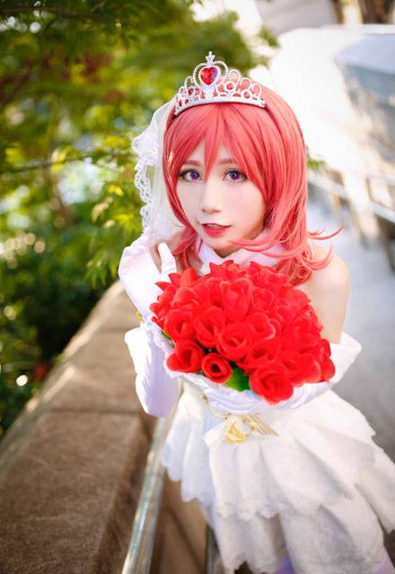 萌妹西木野真姬婚纱COS（3）