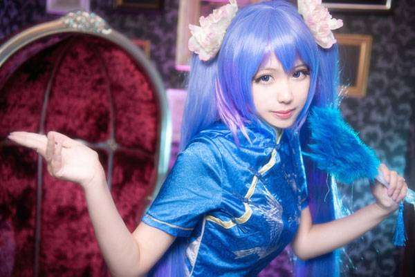 《VOCALOID》MIKU白丝旗袍COS（7）
