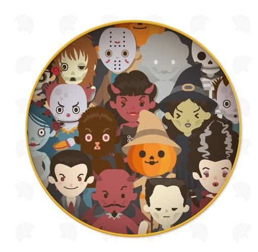 漫画风格的万圣节图标矢量素材