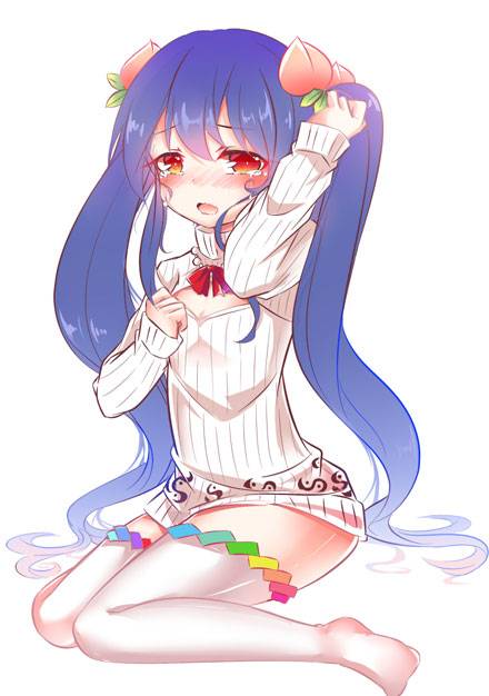 二次元高领开胸毛衣美少女美图（15）