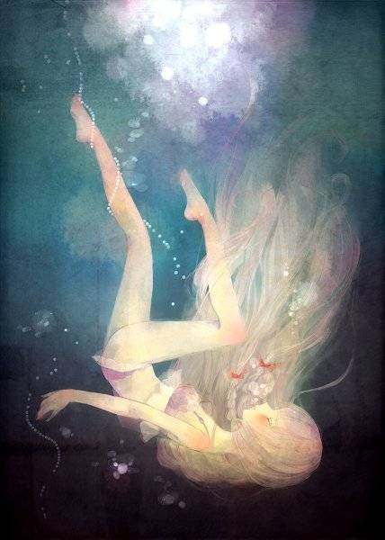 略显梦幻的唯美人物插画图片