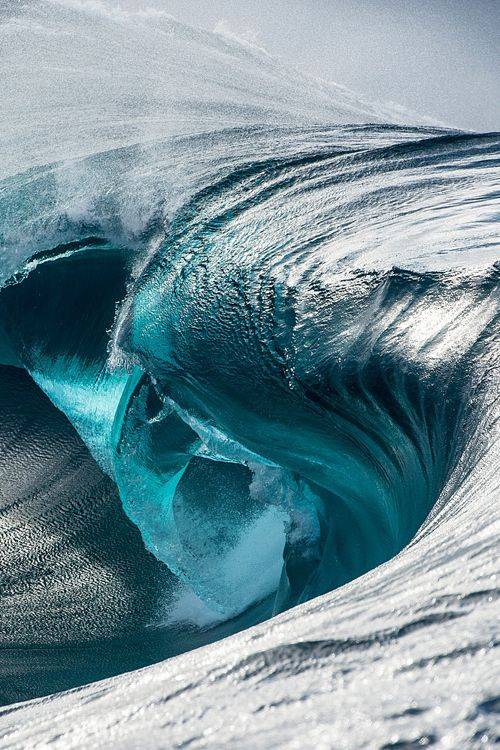 惊涛骇浪之美，漂亮的蓝色海浪唯美图片