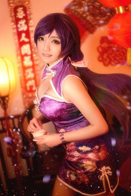 巨乳美女东条希未觉醒旗袍COS（3）