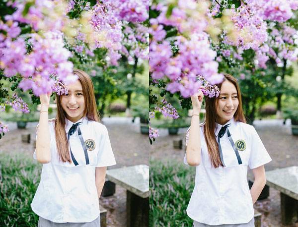 白皙养眼美女制服清新写真（15）