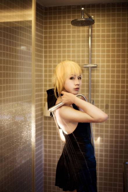 《fate》黑化saber水着性感cosplay（4）