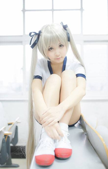 清纯萌妹春日野穹体操服COS（12）