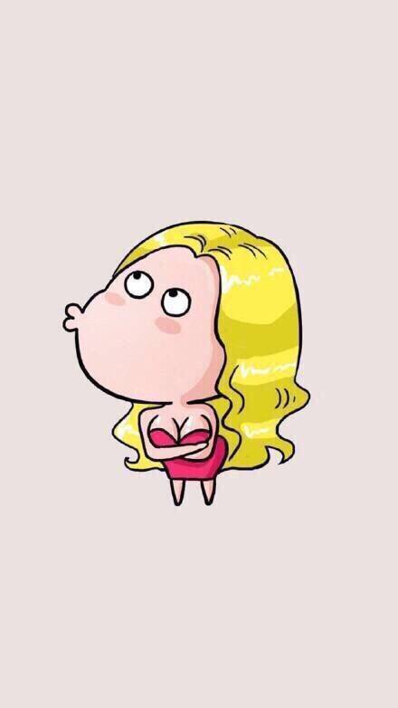 45度仰望天空的逗比风格卡通人物头像