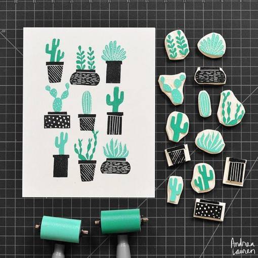 艺术家Andrea Lauren趣味橡皮章版画设计作品