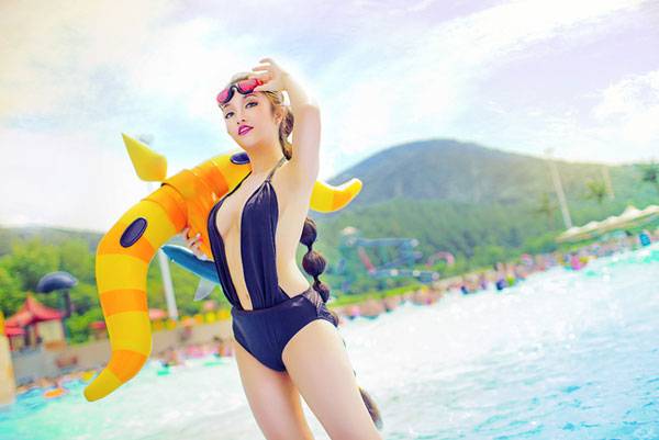 LOL暗夜猎手薇恩泳装福利COS（4）