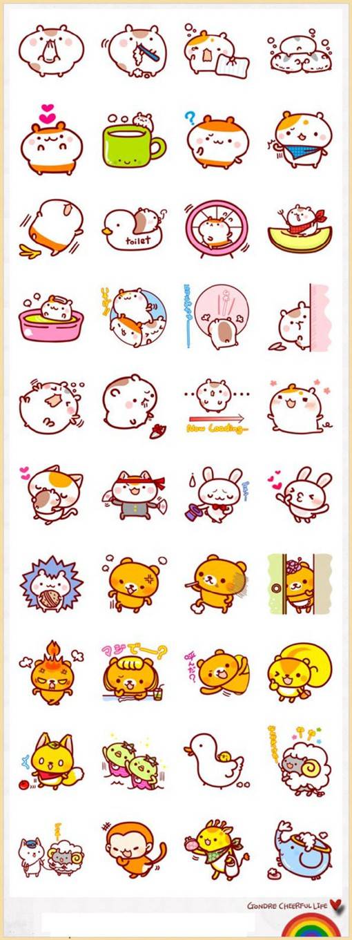 可爱的卡通风格漫画手绘简笔画图标素材图片