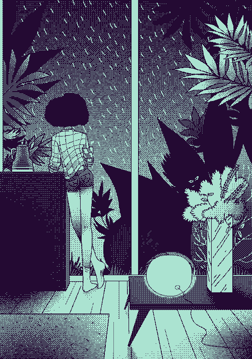 下雨的唯美动漫场景GIT动态图片