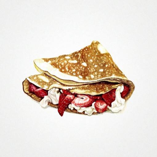 插画师sara的美食甜点彩铅绘画图片