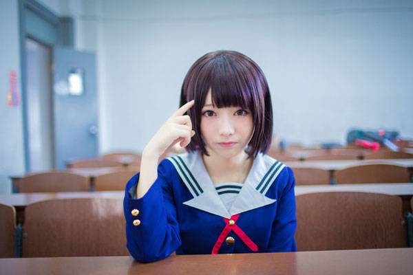 清纯萌妹加藤惠制服COS（12）