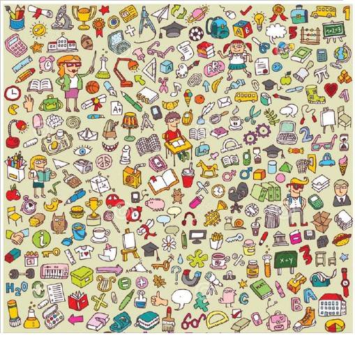 可爱的手绘简笔画手帐图标素材